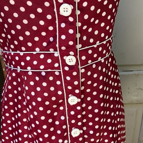 FIRE LOS ANGLES BURGUNDY POLKA DOT DRESS. Size M - Picture 3 of 6